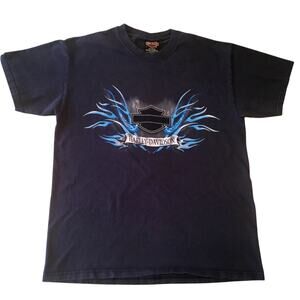 Harley Davidson Blue M Vintage T-Shirt Thunder Sharon PA